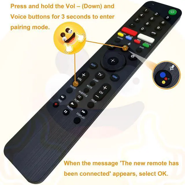 Alt view image 4 of 6 - Voice Remote Controller RMF-TX500U for All Sony Bravia X750H, X75CH, X800H, X80CH, X81CH, X850G, X900H, X90CH, X950G, X950H Android and Google Smart TVs