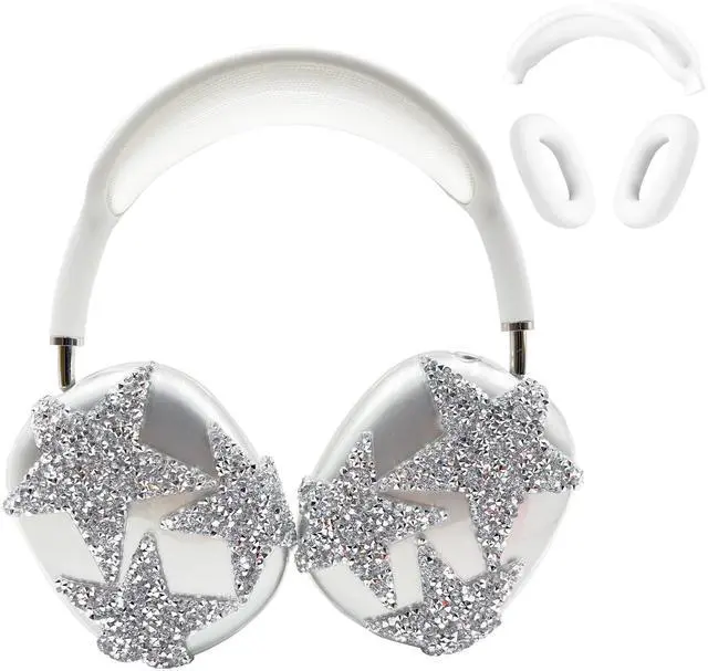 Main image of Bling Star for AirPods Max Cover - 3 in 1 Rhinestones Glittering Clear Sparkling Headphones Case for AirPods Max Ear Cups Cover Accessories with Sweat-Proof Ear Pad/Headband for Women Gril - Stars