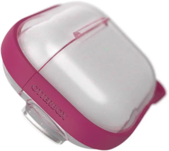 Alt view image 6 of 6 - Clear Series Headphone Case for Apple AirPods Pro Shockproof, Drop Proof, Ultra-Slim, Scratch and Scuff Protective Case for Apple AirPods, Includes Carabiner, Clear/Pink