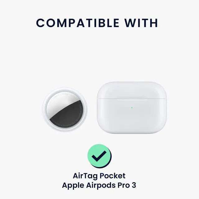 Alt view image 2 of 7 - Cover for Apple Airpods Pro 3 Case - Silicone Cover for Earbuds Charging Case with Carabiner Clip - Compatible with Airtag - Black