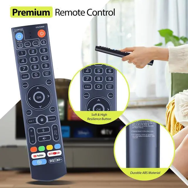 Alt view image 3 of 6 - Remote Control for vSeeBox V5 Pro / V3 Plus/V3/ V2 /V1 Max/Elite/Max | Backlit,Voice