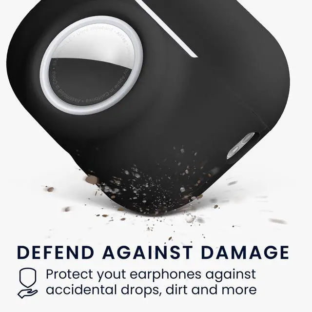 Alt view image 3 of 7 - Cover for Apple Airpods Pro 3 Case - Silicone Cover for Earbuds Charging Case with Carabiner Clip - Compatible with Airtag - Black