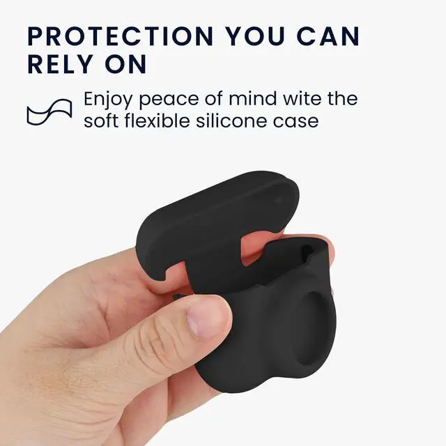 Alt view image 6 of 7 - Cover for Apple Airpods Pro 3 Case - Silicone Cover for Earbuds Charging Case with Carabiner Clip - Compatible with Airtag - Black