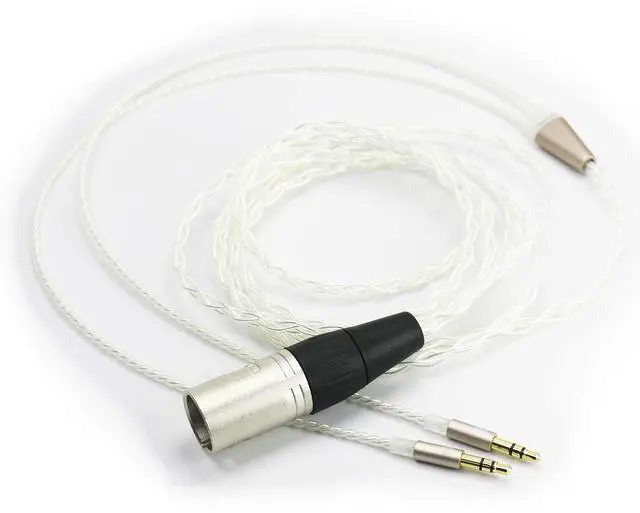 Main image of 4-pin XLR Balanced Cable 6N OCC Copper Single Crystal Silver Plated Cord Compatible with Hifiman Arya, Sundara, Ananda, HE400SE Headphones 2.1m/6.8ft (4-pin XLR to Dual 3.5mm Version)