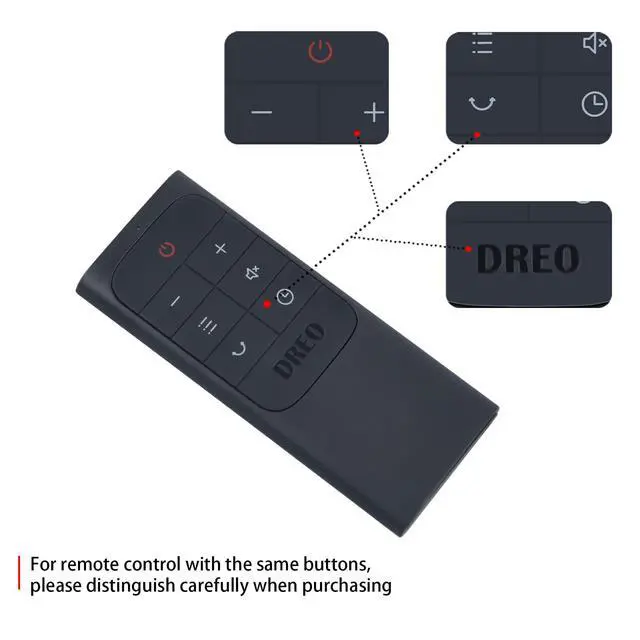 Alt view image 3 of 5 - (with Battery) Replacement DR-HPA001 Remote Control for Dreo Tower Fan | for DR-HAF001S DR-HAF003S DR-HAF004S DR-HTF001 DR-HTF007 DR-HTF008 DR-HTF009 DR-HTF004S DR-HTF007S DR-HTF008S