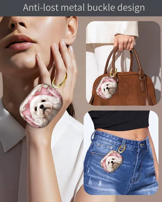 Alt view image 4 of 6 - Compatible with Airpod Pro 3rd Gen Case 2025,Anti-Drop Cover with Keychain,Artistic Multi-Pattern Protective Shell for Daily Commute,Workout&Gifting(Stained Glass Dog Portrait Artwork)