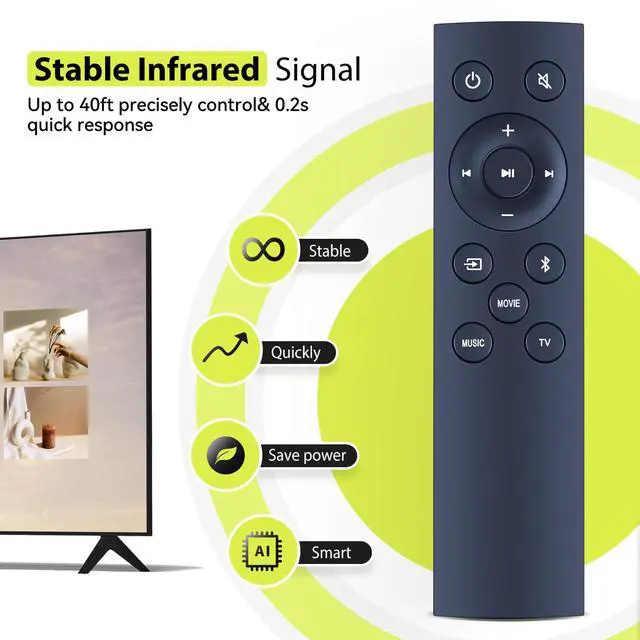 Alt view image 3 of 7 - Replacement Remote Control fits TCL Alto 6 Soundbar TS6100 TS6110 TS6100-NA TS6110-NA Alto 3 Sound Bar TS3100 TS3100-NA