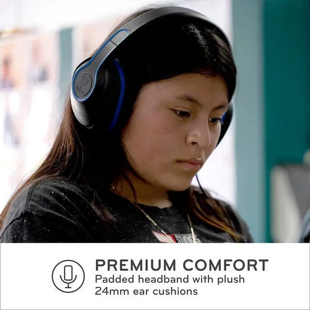 Alt view image 6 of 6 - TWT Audio REVO TW300 Premium Over-Ear Wired Headphones - 3.5mm Jack | Noise Reducing, Durable, For Classrooms, School, Students, Teachers, Universal Device Compatibility
