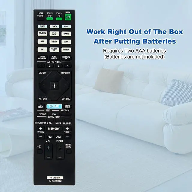 Alt view image 5 of 7 - RM-AAU210 Replaced Remote fit for Sony AV Receiver STR-ZA3000ES | STR-ZA2000ES STR-ZA1000ES RM-AAU217 STR-ZA5000ES STR-ZA2100ES STR-ZA1100ES STR-ZA3100ES STRZA5000ES STRZA2100ES STRZA1100ES