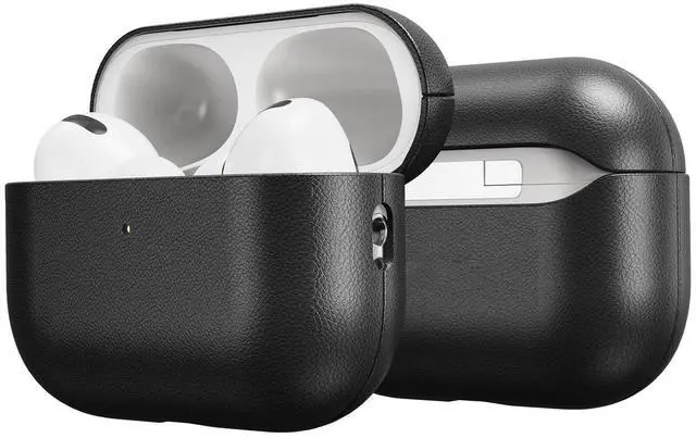 Main image of Leather Design for AirPods Pro 3 Case, Compatible with AirPods Pro 3rd Generation (2025), Handmade, Fully-Wrapped with Top Grain Leather, Supports Wireless Charging, Black