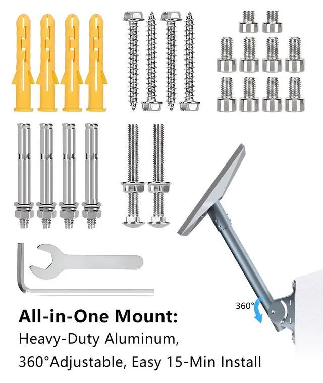 Alt view image 5 of 7 - Universal Aluminum Bracket for Starlink Standard & High Performance | Durable, Rust prevention, Weatherproof Wall/Roof Mounting Kit