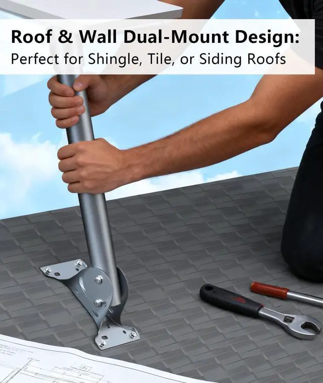 Alt view image 4 of 7 - Universal Aluminum Bracket for Starlink Standard & High Performance | Durable, Rust prevention, Weatherproof Wall/Roof Mounting Kit