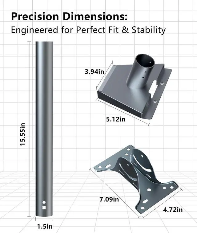Alt view image 6 of 7 - Universal Aluminum Bracket for Starlink Standard & High Performance | Durable, Rust prevention, Weatherproof Wall/Roof Mounting Kit