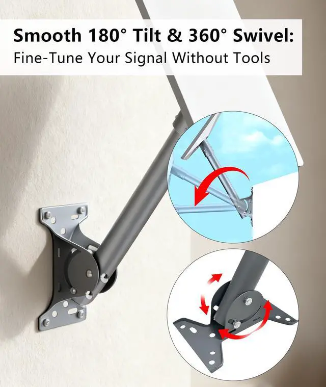 Alt view image 3 of 7 - Universal Aluminum Bracket for Starlink Standard & High Performance | Durable, Rust prevention, Weatherproof Wall/Roof Mounting Kit