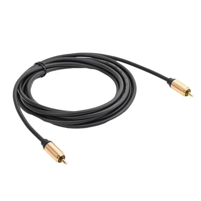 Alt view image 2 of 6 - Upgraded Audio Video Cable,RCA Coaxial Cable with Male to Male 24K Gold Plated Plug,Video/Audio AV Extension Shielded Cord for Subwoofer Rear View Parking Camera (3m/10ft)