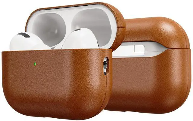 Main image of Leather Design for AirPods Pro 3 Case, Compatible with AirPods Pro 3rd Generation (2025), Handmade, Fully-Wrapped with Top Grain Leather, Supports Wireless Charging, Brown