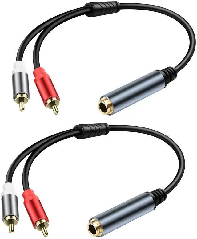 Main image of 6.35mm Stereo to 2RCA Audio Cable1/4 Inch Female to Dual RCA Male Audio Y Splitter Cable 1/4 inch TRS Jack to 2 RCA Plug Connector Wire Cord for Amplifier Microphone 30CM(2Pcs)