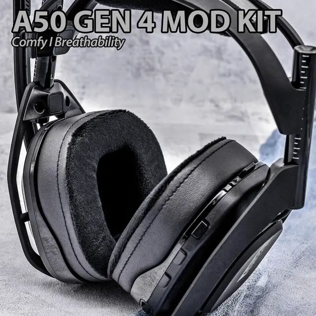 Alt view image 3 of 7 - A50 Mod Kit Gen 4 - Compatible with Astro A50 Gen 4 Headset I Ear Pads/Headband/Replacement Ear Cushions - Not Suitable for A50 Gen 3 (Hybrid Soft Velour)