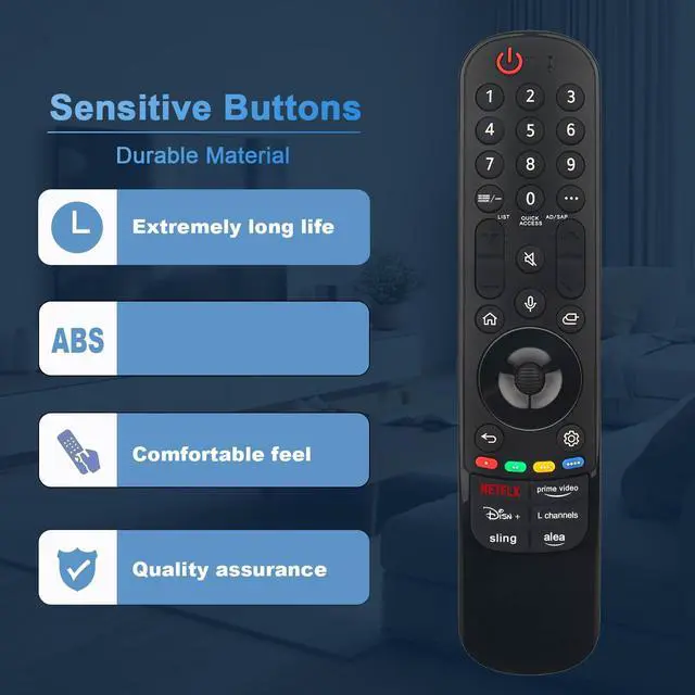 Alt view image 4 of 7 - Replace Magic Remote Control MR24GA Compatible with LG QNED85T Series LED | 4K Smart TV (2024) 50QNED85TUA 55QNED85TUA 65QNED85TUA 75QNED85TUA 86QNED85TUA 65QNED85TAA.AUS 75QNED85TAA.AUS