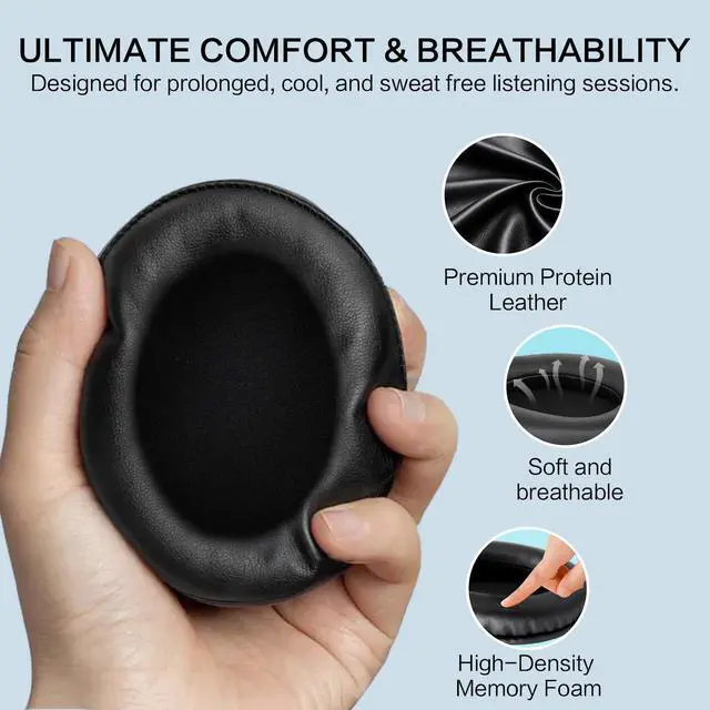 Alt view image 2 of 3 - Replacement Ear Pads for Wireless Headphones for TV, Compatible with SM-825D Pro, SM-829D1 & SM-829D2 Headphones Soft, Comfortable, Durable, Easy to Install Black