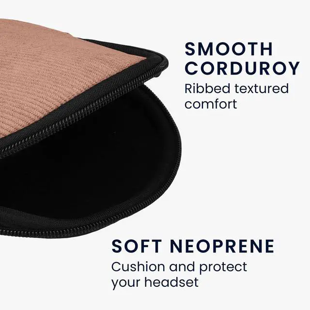 Alt view image 4 of 7 - Headset Case Compatible with Soundcore Q20i Case - 21 x 17 cm Neoprene Zipper Headphone Cover - Dusty Pink