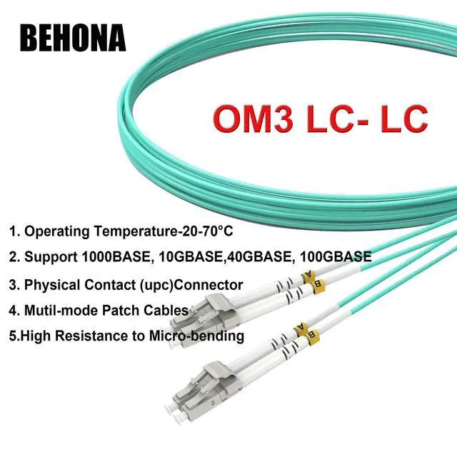 Alt view image 5 of 6 - 5Pack 5m/16ft OM3 LC to LC Multimode Fiber Patch Cable, Fiber Optic Cable LC to LC Cord LSZH 10GB Multimode Duplex 50/125um
