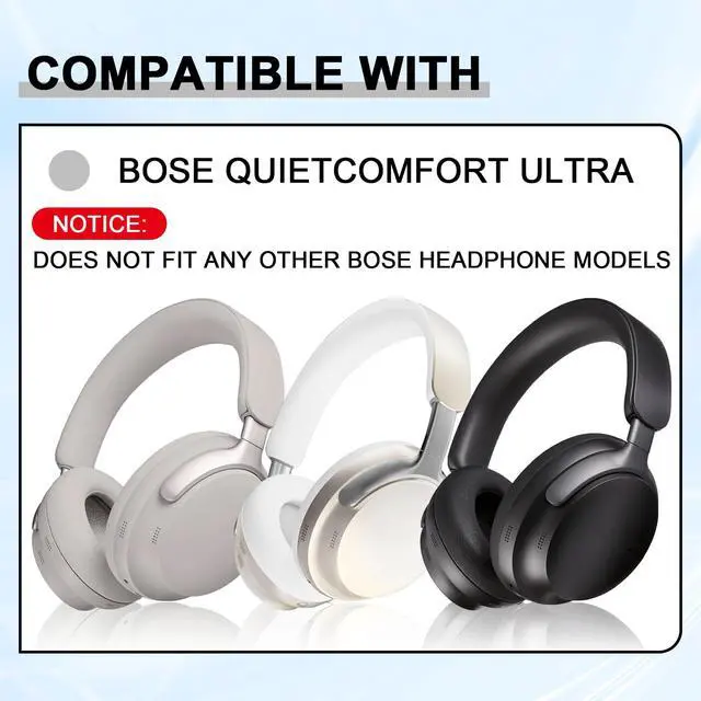 Alt view image 3 of 7 - Replacement Ear Pads for Bose QuietComfort(QC) Ultra Wireless Headphones, Headphones Ear Cushions, Headset Earpads, Ear Cups Cover, Replacement Muffs (White)