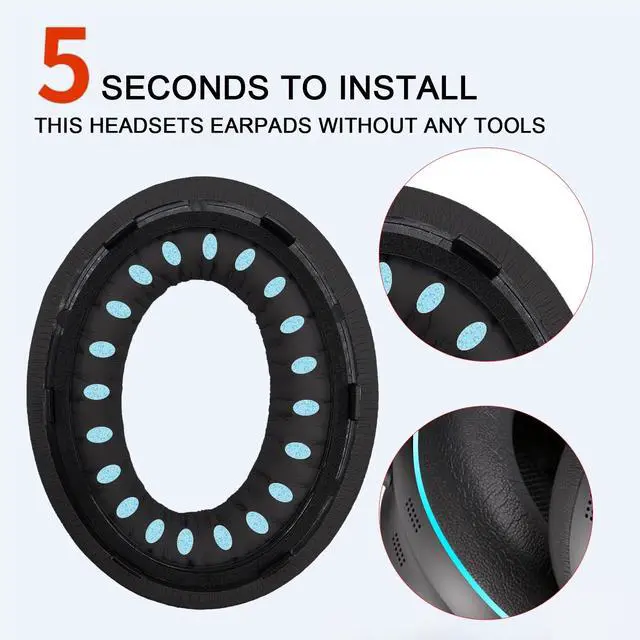 Alt view image 4 of 7 - Replacement Ear Pads for Bose QuietComfort(QC) Ultra Wireless Headphones, Headphones Ear Cushions, Headset Earpads, Ear Cups Cover, Replacement Muffs (White)