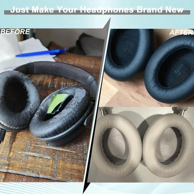 Alt view image 7 of 7 - Replacement Ear Pads for Bose QuietComfort(QC) Ultra Wireless Headphones, Headphones Ear Cushions, Headset Earpads, Ear Cups Cover, Replacement Muffs (White)