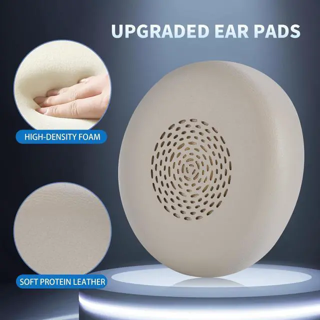 Alt view image 2 of 6 - Earpads for Jabra Evolve2 75 PC Wireless Headset, Protein Leather | Gold, Perfect Fit, Simple Quick Install, Noise Isolation, Enhanced Durability, Ergonomic, Long Sessions, Memory Foam