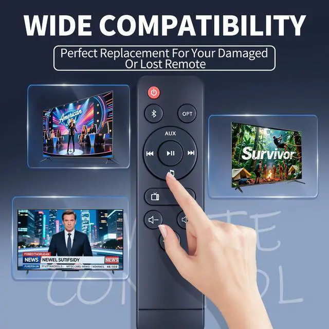 Alt view image 2 of 7 - Replacement for Rythflo Soundbar Remote Control, Compatible with 16''/60W Sound Bar for Smart TV, SK300 Li
