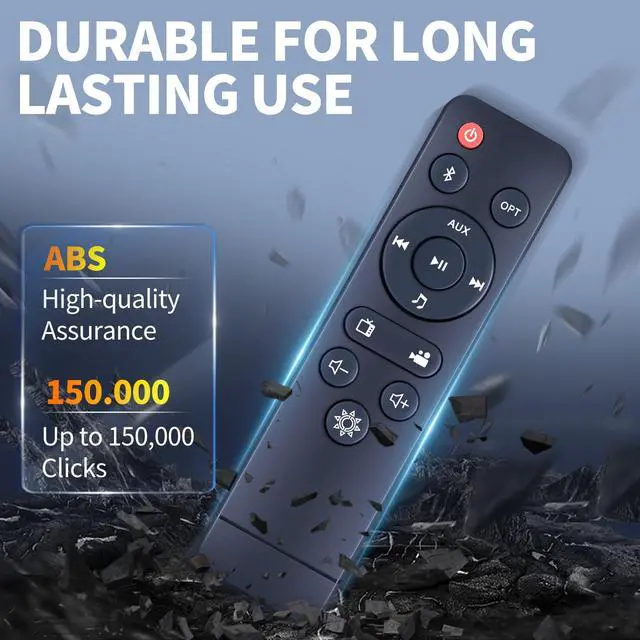 Alt view image 4 of 7 - Replacement for Rythflo Soundbar Remote Control, Compatible with 16''/60W Sound Bar for Smart TV, SK300 Li
