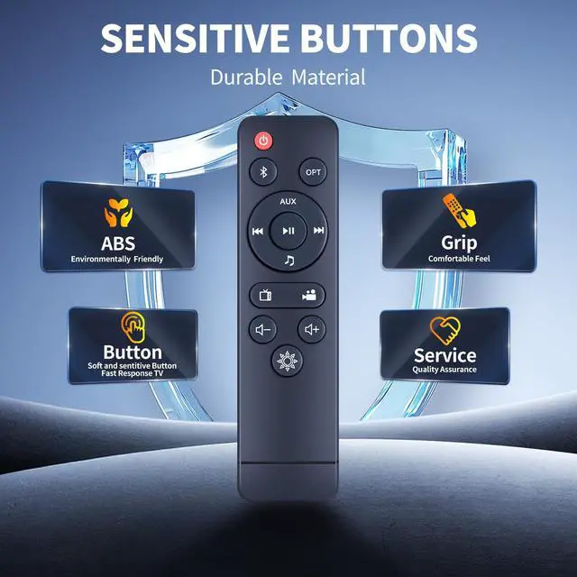 Alt view image 6 of 7 - Replacement for Rythflo Soundbar Remote Control, Compatible with 16''/60W Sound Bar for Smart TV, SK300 Li