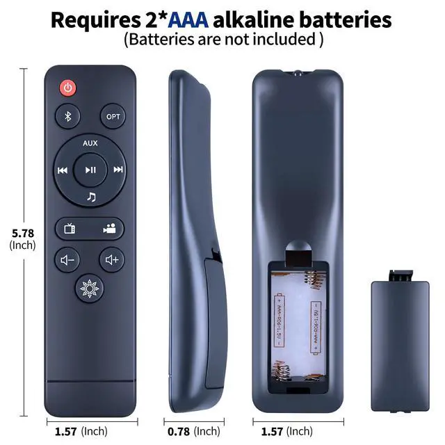 Alt view image 7 of 7 - Replacement for Rythflo Soundbar Remote Control, Compatible with 16''/60W Sound Bar for Smart TV, SK300 Li