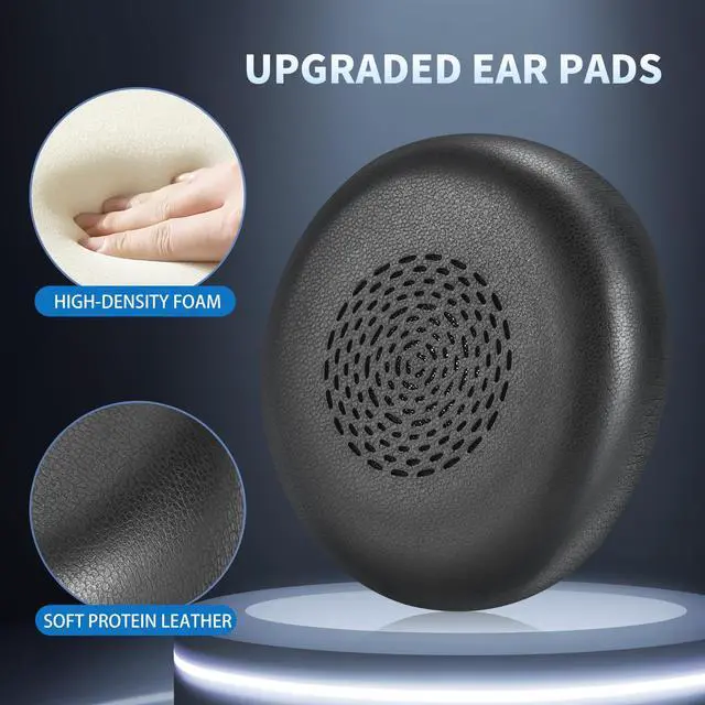 Alt view image 3 of 7 - Earpads for Jabra Evolve2 75 PC Wireless Headset, Protein Leather Black