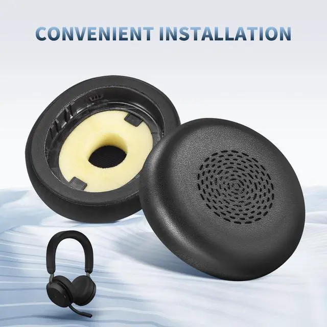 Alt view image 4 of 7 - Earpads for Jabra Evolve2 75 PC Wireless Headset, Protein Leather Black