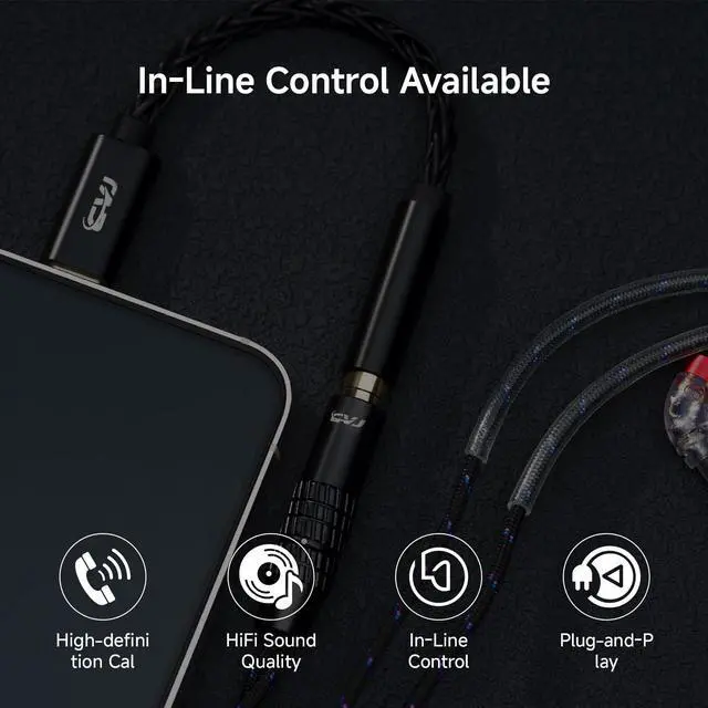 Alt view image 7 of 7 - USB C to 4.4mm Audio Adapter, USB C to Aux with CX31993 DAC Chip | High Res 32bit/384kHz 4.4mm to USB C, 10000+ Times Bending, with Android/Windows/MacOSX System Smartphone Laptop