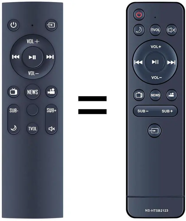 Main image of Replacement Remote Control Compatible with Insignia 2.1 Channel Soundbar with Wireless Subwoofer NS-HTSB2123