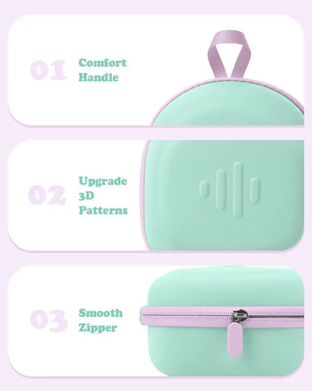 Alt view image 5 of 7 - Kids Headphones Case for iClever BTH12/HS19/BTH22/Candy Bila 30 | for JBL Junior 320/JoySpark-T5/MIDOLA MD-B01/EarFun Foldable Over-Ear Kids Headphones Travel Bag(Case Only)
