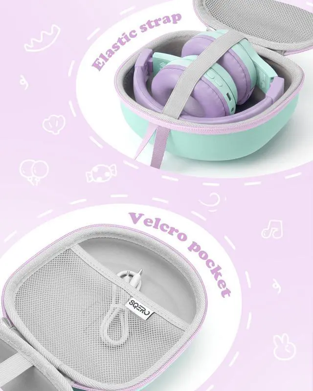 Alt view image 6 of 7 - Kids Headphones Case for iClever BTH12/HS19/BTH22/Candy Bila 30 | for JBL Junior 320/JoySpark-T5/MIDOLA MD-B01/EarFun Foldable Over-Ear Kids Headphones Travel Bag(Case Only)