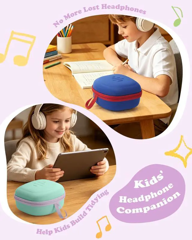 Alt view image 7 of 7 - Kids Headphones Case for iClever BTH12/HS19/BTH22/Candy Bila 30 | for JBL Junior 320/JoySpark-T5/MIDOLA MD-B01/EarFun Foldable Over-Ear Kids Headphones Travel Bag(Case Only)