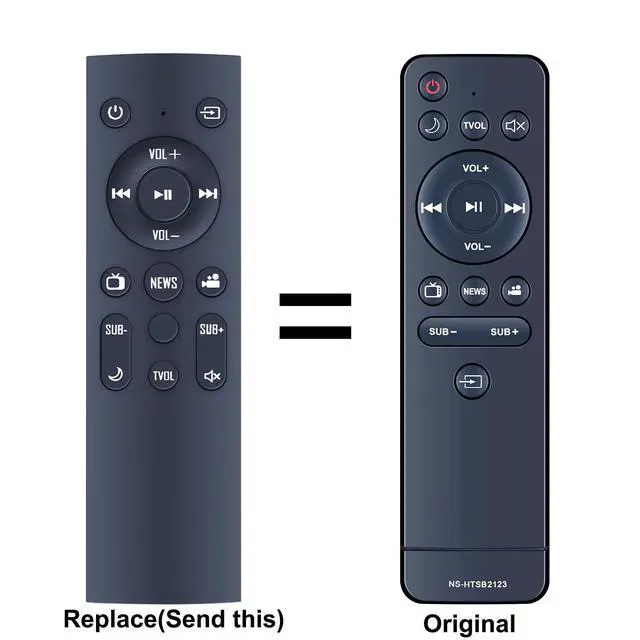 Alt view image 2 of 5 - Replacement Remote Control Compatible with Insignia 2.1 Channel Soundbar with Wireless Subwoofer NS-HTSB2123