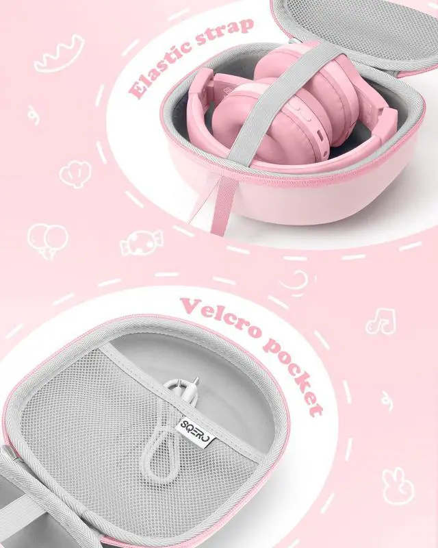 Alt view image 6 of 7 - Kids Headphones Case for iClever BTH12/HS19/BTH22/Candy Bila 30 | for JBL Junior 320/JoySpark-T5/MIDOLA MD-B01/EarFun Foldable Over-Ear Kids Headphones Travel Bag(Case Only)