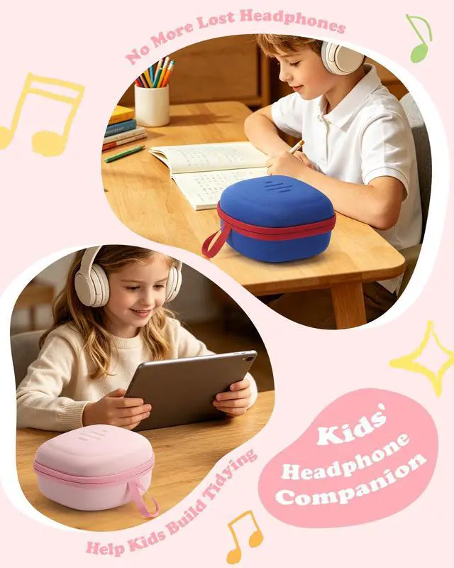 Alt view image 7 of 7 - Kids Headphones Case for iClever BTH12/HS19/BTH22/Candy Bila 30 | for JBL Junior 320/JoySpark-T5/MIDOLA MD-B01/EarFun Foldable Over-Ear Kids Headphones Travel Bag(Case Only)