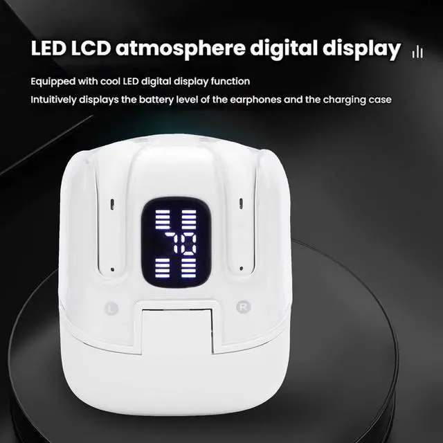 Alt view image 4 of 7 - 4 in 1 Wireless Earbuds, HiFi Stereo with Noise Reduction, 30H Playtime Bluetooth Earphones, LED Power Display Charging Case for Music