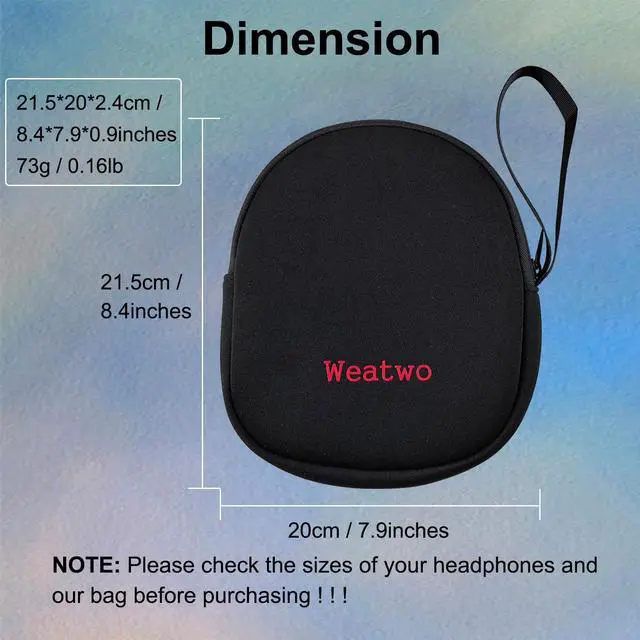 Alt view image 3 of 6 - Computer Headsets Storage Bag, Wired/Wireless Headphone Case | Soft Neoprene Cover Headset Travel Carry Pouch for Jabra Evolve 20 30 40 65 75 Plantronics Blackwire 3210 3220 3320 CS510