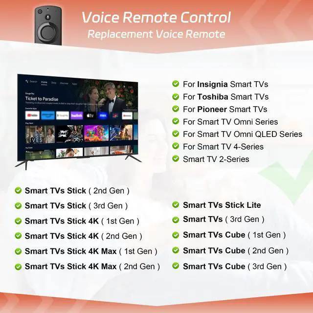 Alt view image 2 of 7 - Voice Remote Control Fit for All Firestick-Smart TV Remote, Fit for TV Cube/Firestick 4K Max/Stick 4K(1st/2nd Gen), Stick (2nd/3rd Gen)/Lite/HD, Omni Series, Toshiba/Pioneer/TCL Smart TVs