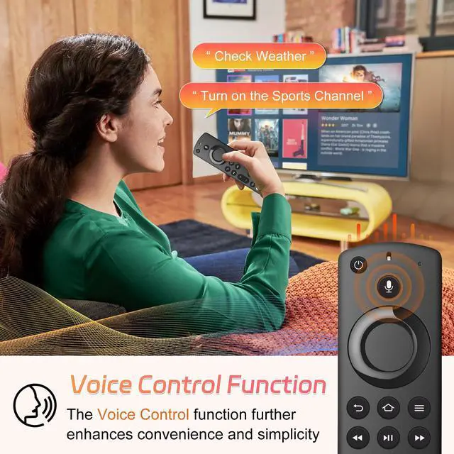 Alt view image 3 of 7 - Voice Remote Control Fit for All Firestick-Smart TV Remote, Fit for TV Cube/Firestick 4K Max/Stick 4K(1st/2nd Gen), Stick (2nd/3rd Gen)/Lite/HD, Omni Series, Toshiba/Pioneer/TCL Smart TVs