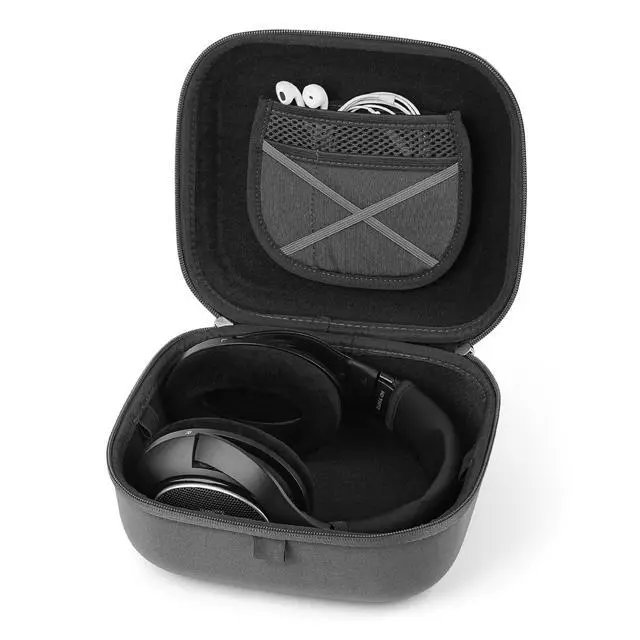Alt view image 3 of 6 - Headphones Carrying Case Compatible with Sennheiser HD 660s 2/579/599/400S, Behringer HPX2000 and More, Protective Hard Shell Travel Bag with Cable, Charger Storage (Dark Grey)