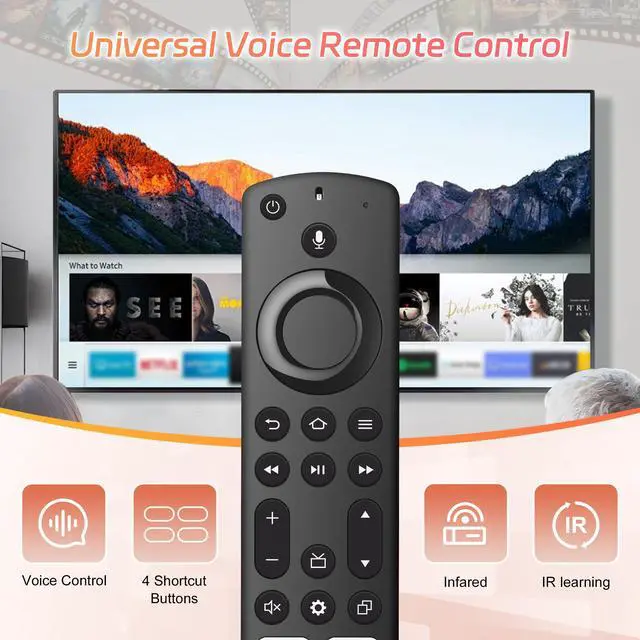 Alt view image 5 of 7 - Voice Remote Control Fit for All Firestick-Smart TV Remote, Fit for TV Cube/Firestick 4K Max/Stick 4K(1st/2nd Gen), Stick (2nd/3rd Gen)/Lite/HD, Omni Series, Toshiba/Pioneer/TCL Smart TVs